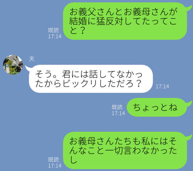 嫁『義両親が結婚に猛反対してたの？』親戚の集まりで結婚を反対されたことを知り、ショックを受ける嫁…⇒しかし、反対の【理由】は予想外なものだった…？